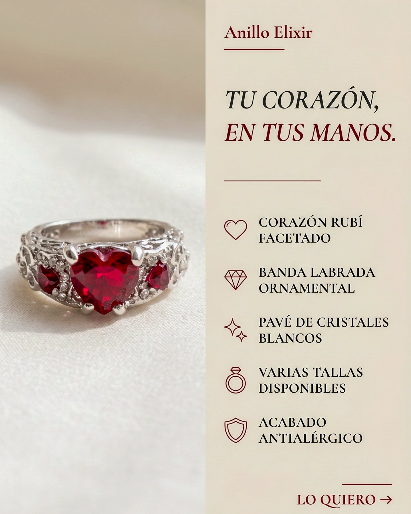 Anillo Elixir – Corazón de Cristal