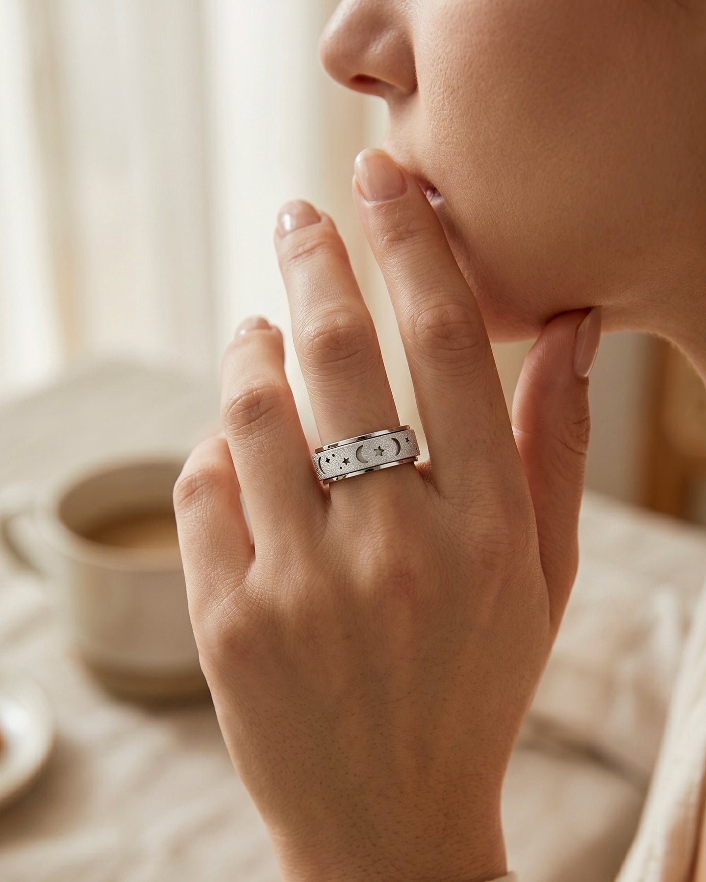 Anillo Luna y Estrellas – Antiestrés Giratorio