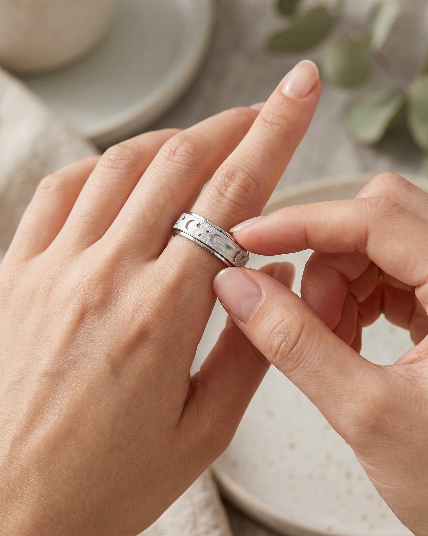 Anillo Luna y Estrellas – Antiestrés Giratorio