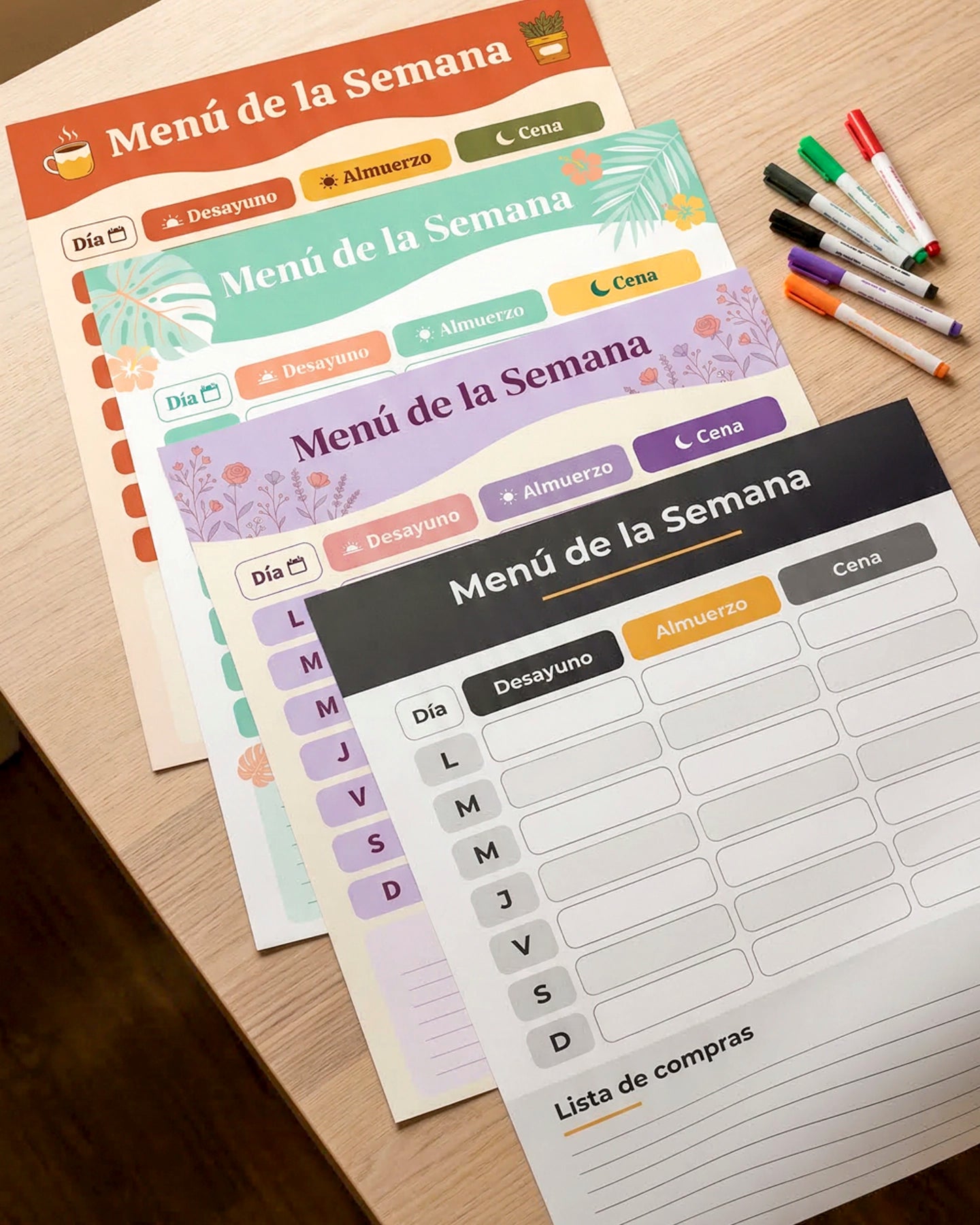Menú de la Semana – Planificador de Cocina Reutilizable
