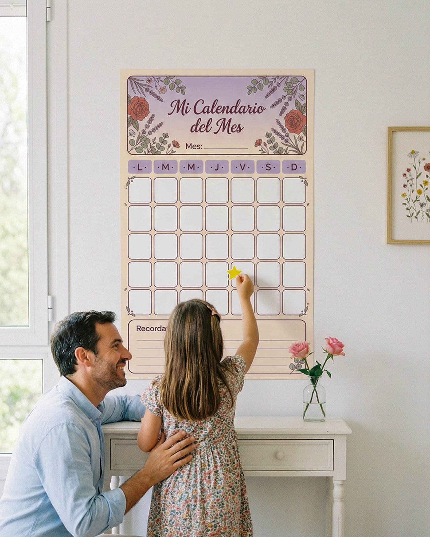 Mi Calendario del Mes – Organizador de Pared Reutilizable