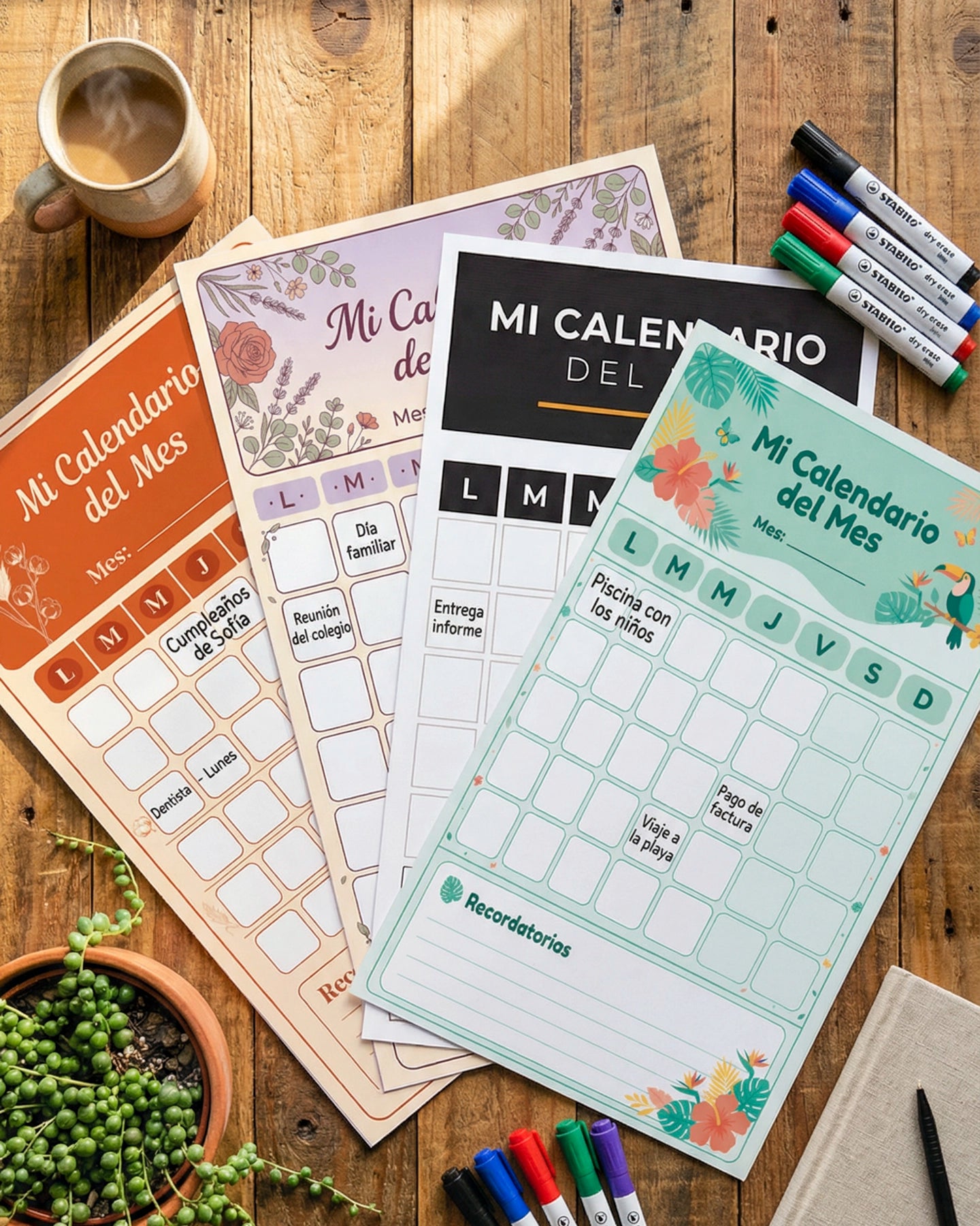 Mi Calendario del Mes – Organizador de Pared Reutilizable