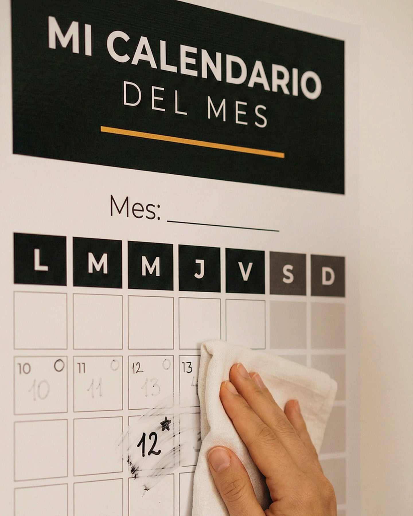 Mi Calendario del Mes – Organizador de Pared Reutilizable