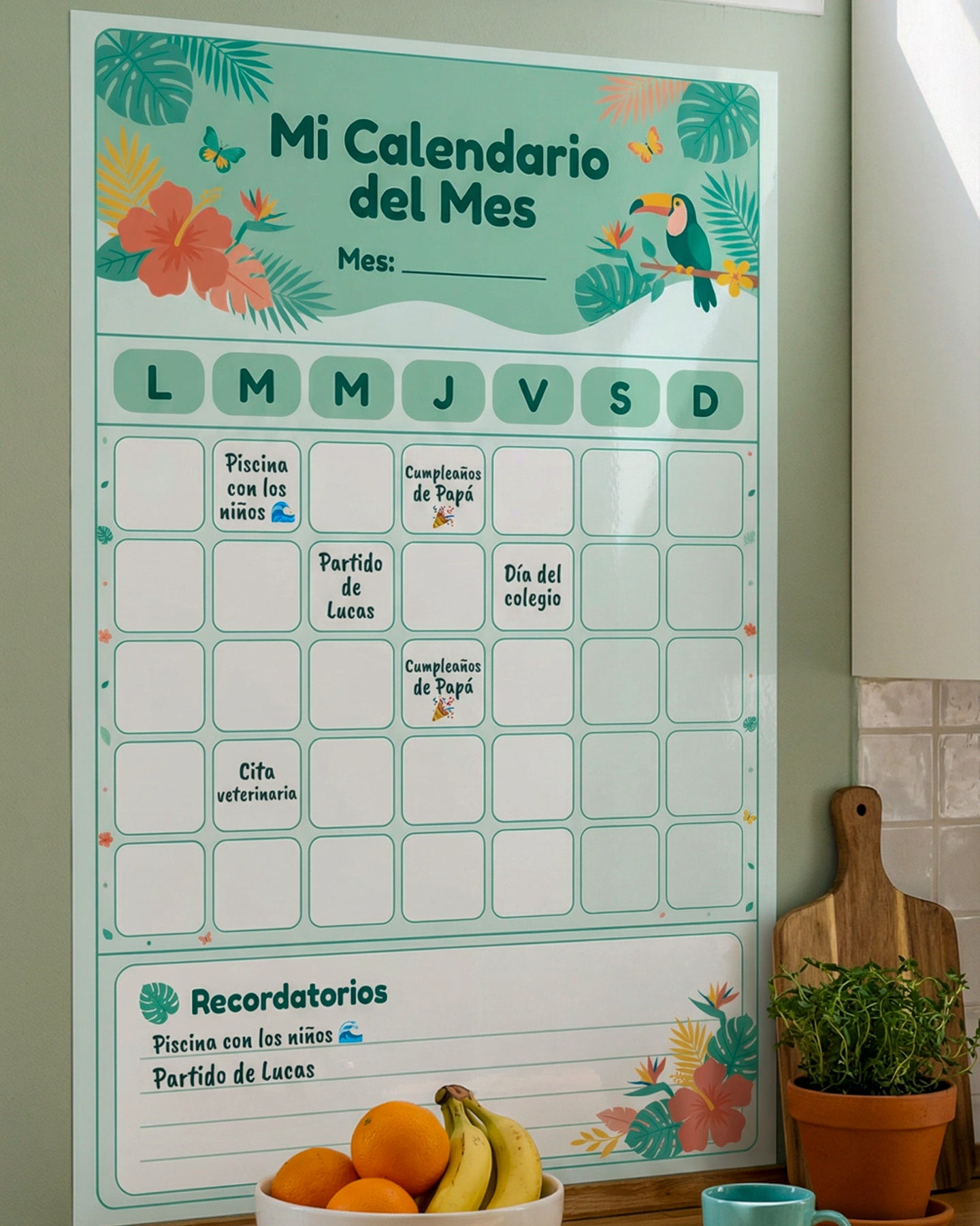 Mi Calendario del Mes – Organizador de Pared Reutilizable