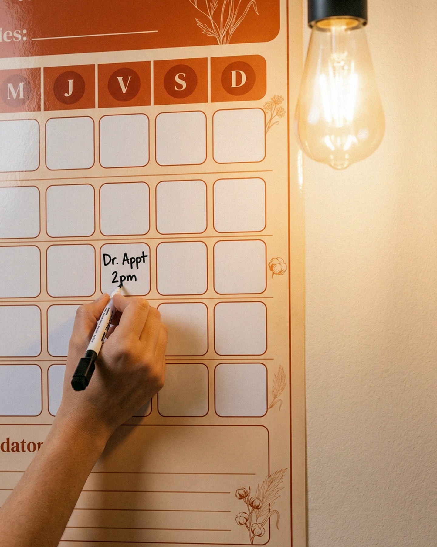 Mi Calendario del Mes – Organizador de Pared Reutilizable