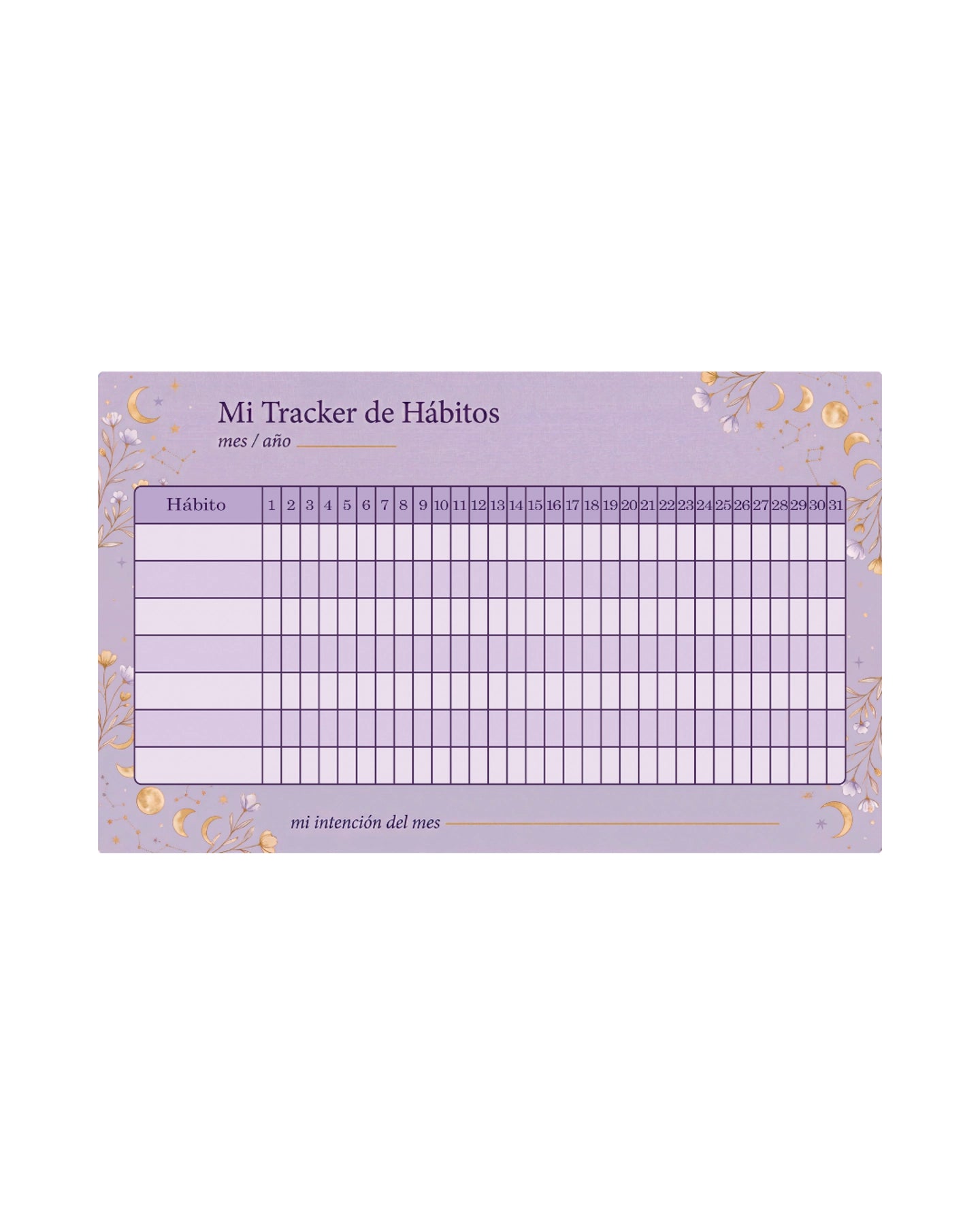 Mi Tracker de Hábitos – Organizador de Pared Reutilizable