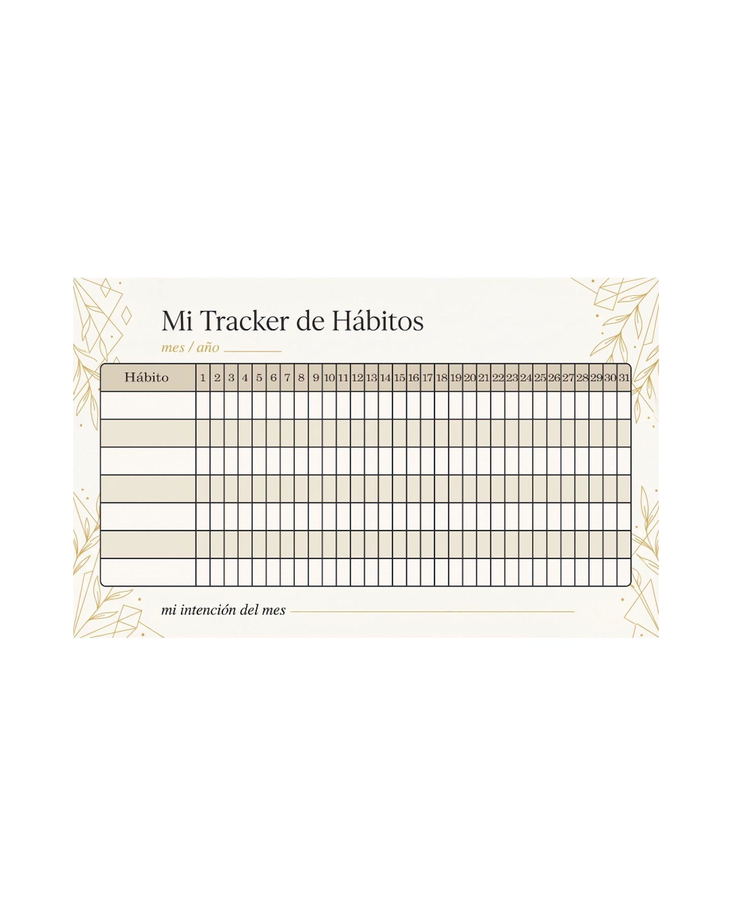 Mi Tracker de Hábitos – Organizador de Pared Reutilizable