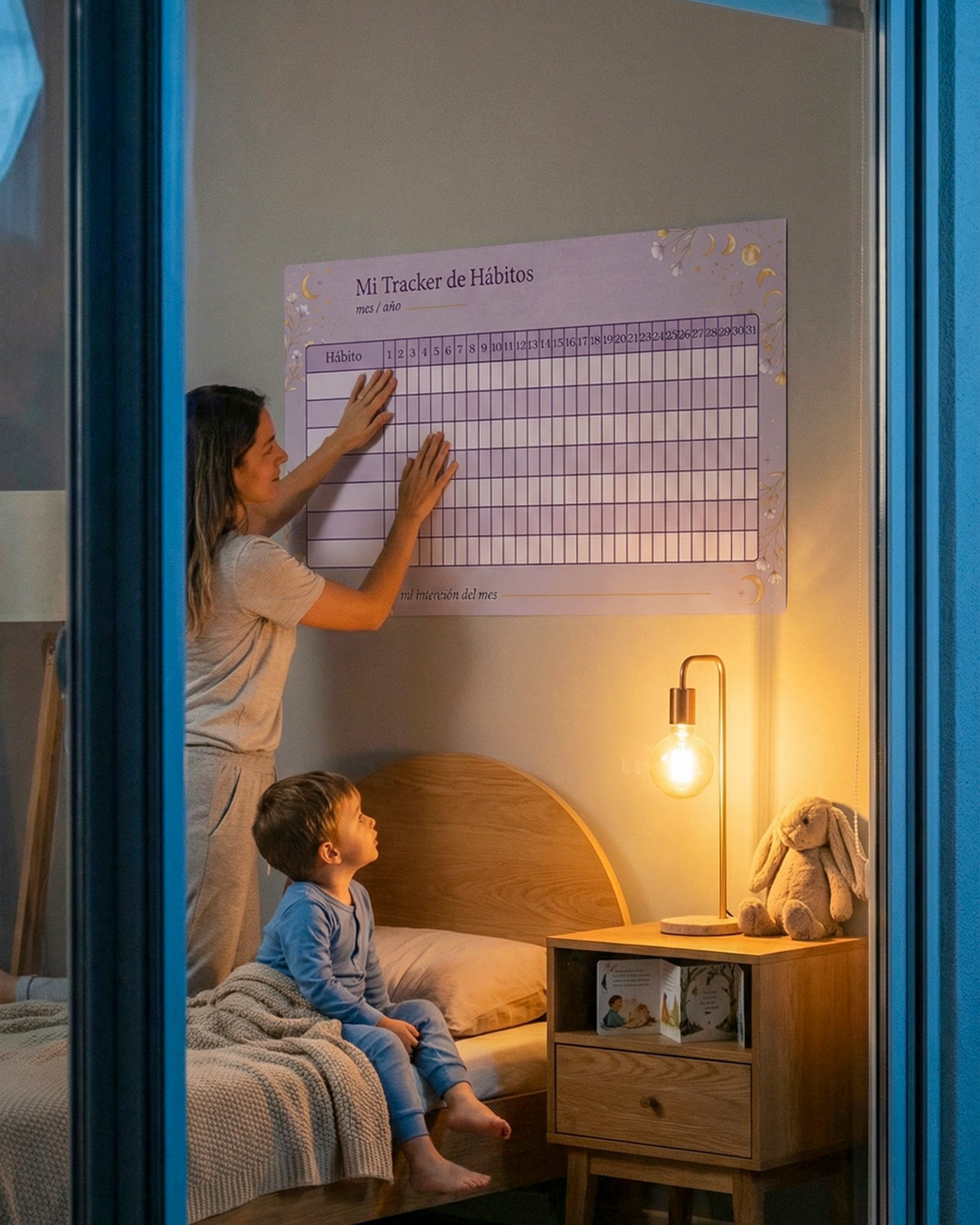 Mi Tracker de Hábitos – Organizador de Pared Reutilizable
