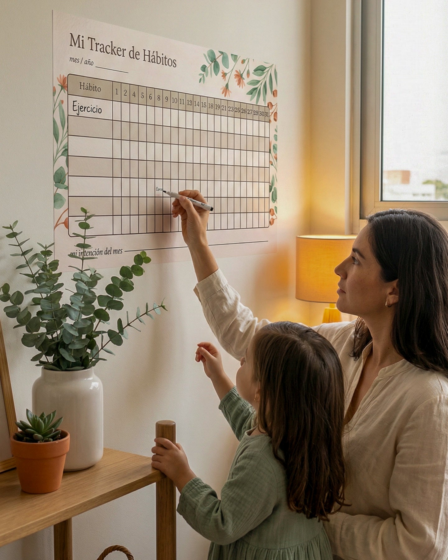 Mi Tracker de Hábitos – Organizador de Pared Reutilizable