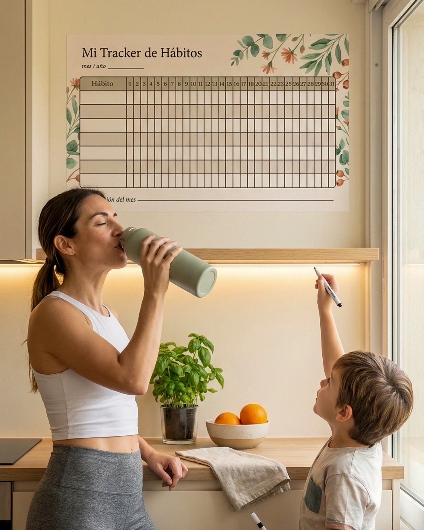 Mi Tracker de Hábitos – Organizador de Pared Reutilizable