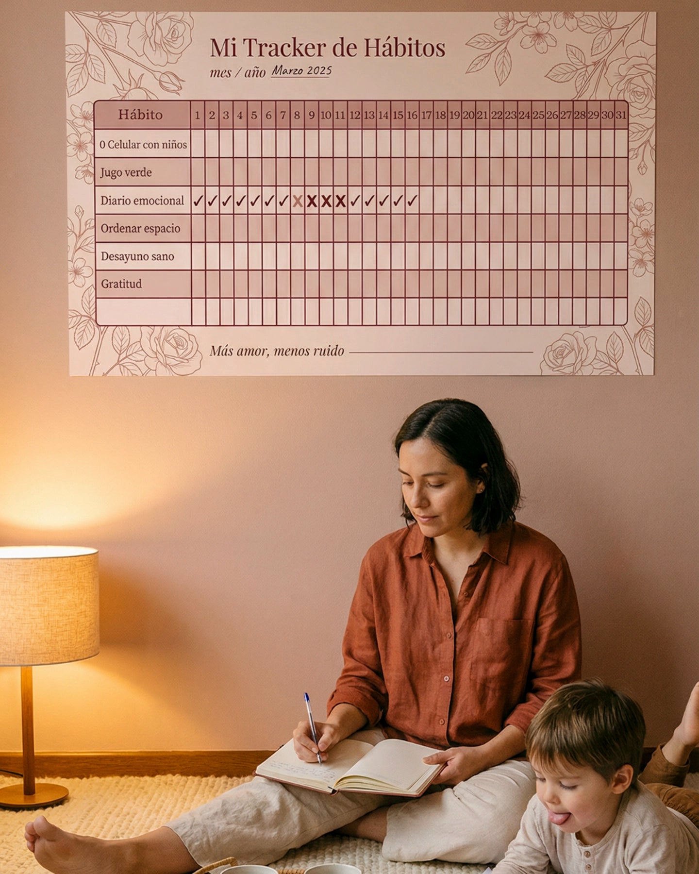 Mi Tracker de Hábitos – Organizador de Pared Reutilizable