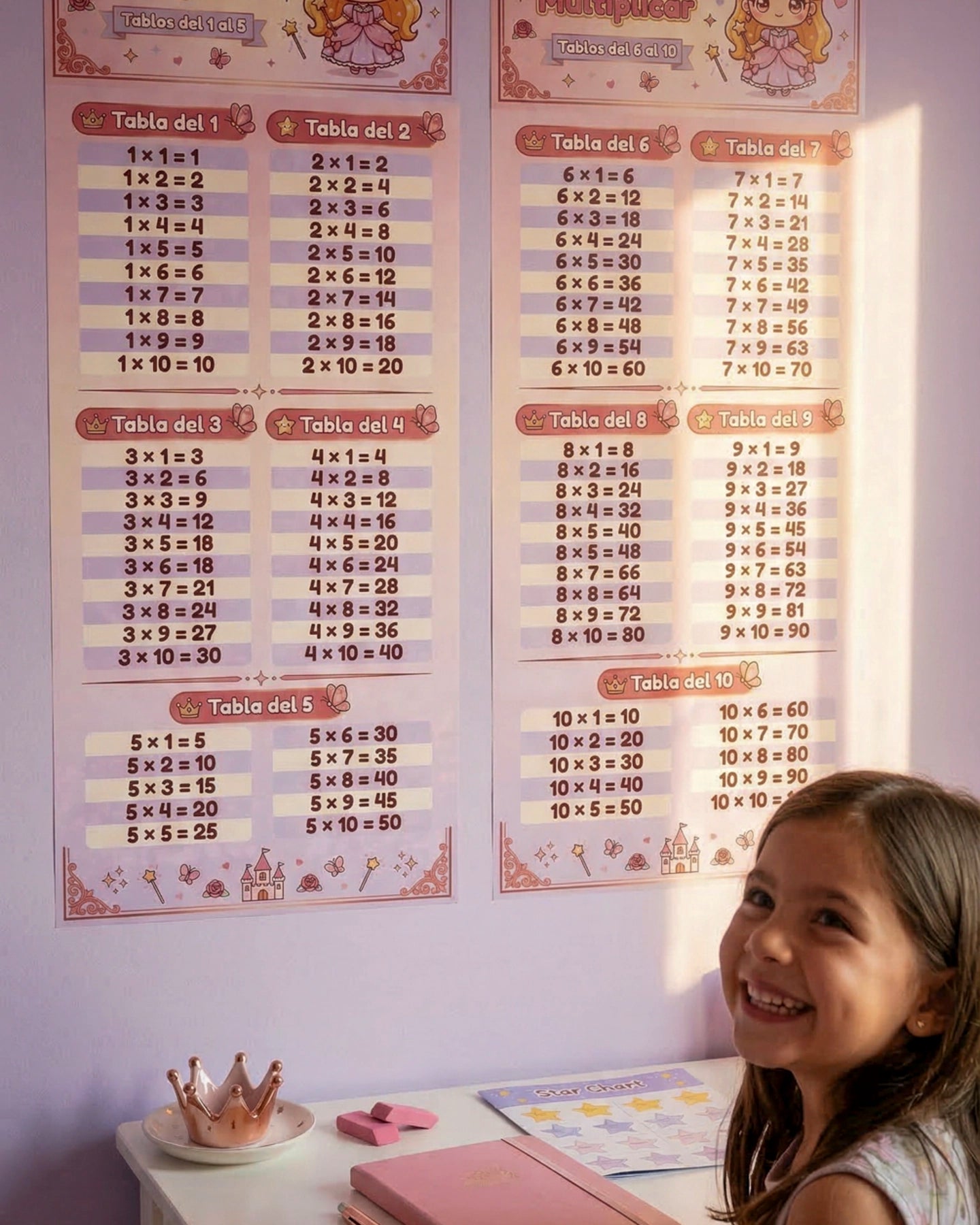 Mis Tablas de Multiplicar – Mural Educativo para Niñas