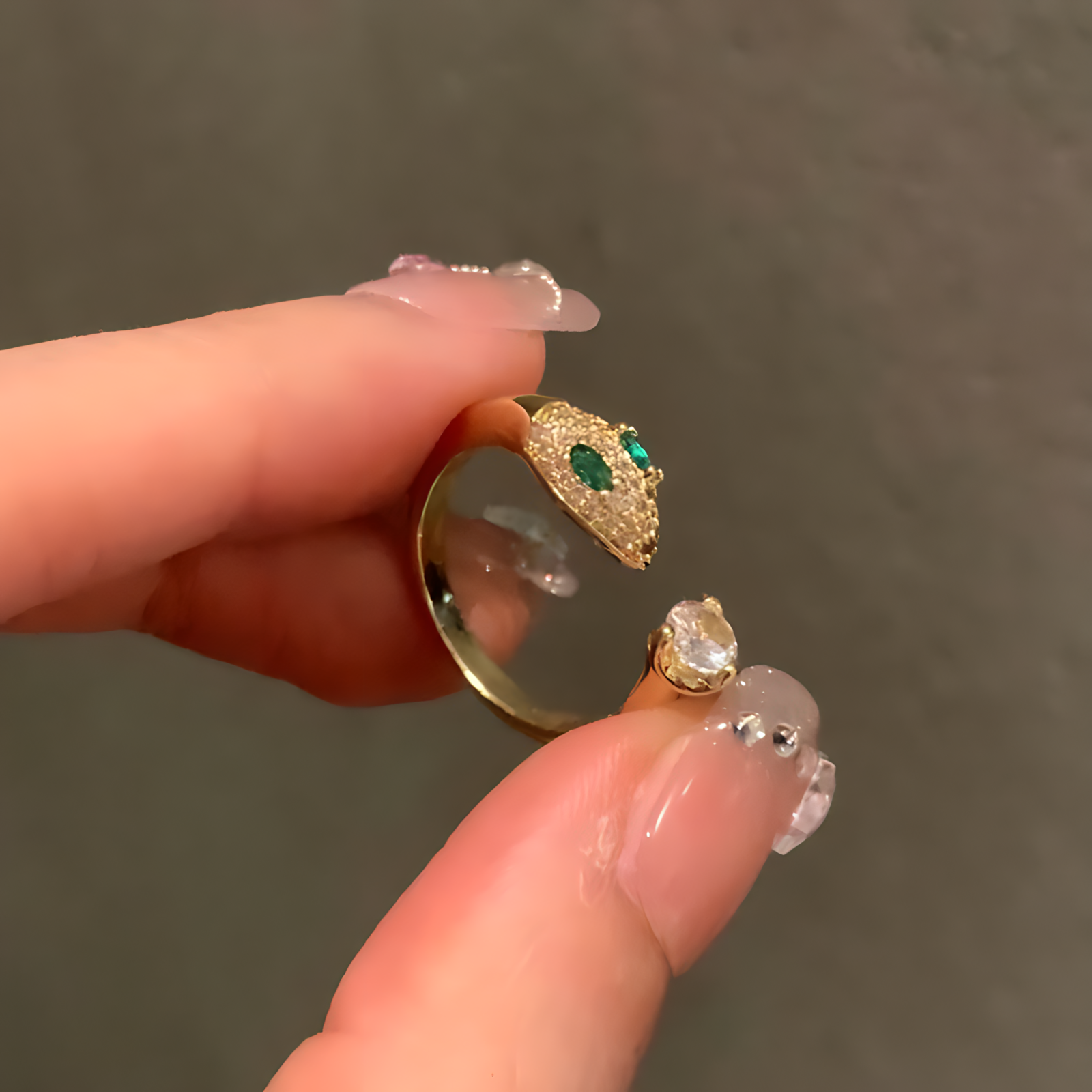 Anillo Serpiente con Perlas