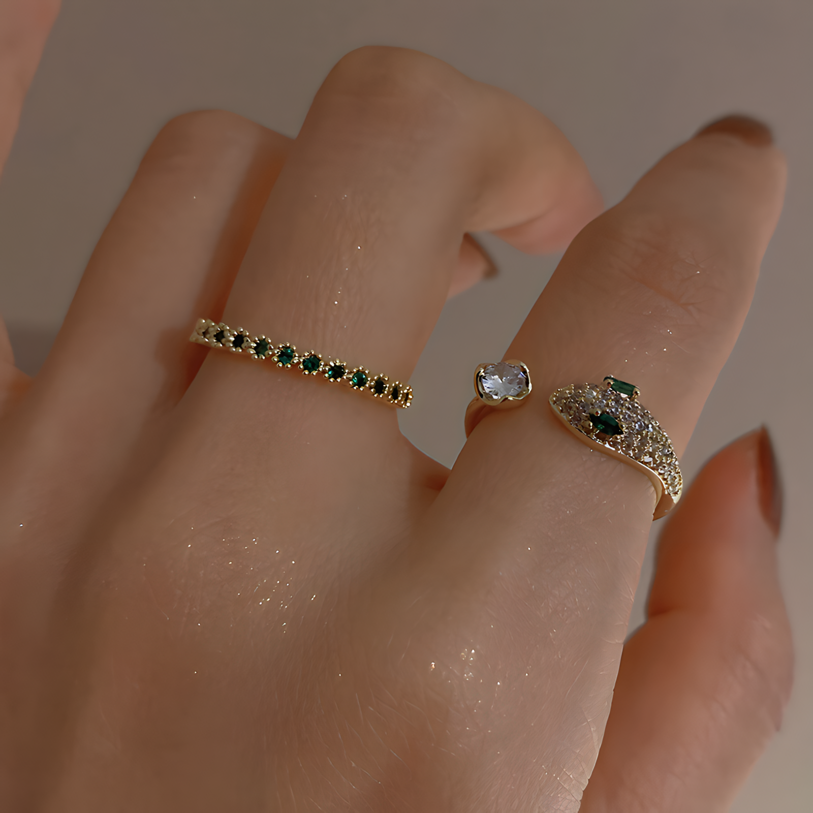 Anillo Serpiente con Perlas