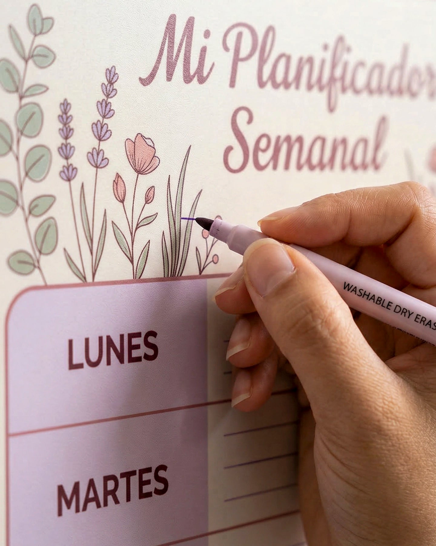 Mi Planificador Semanal – Organizador de Pared Reutilizable
