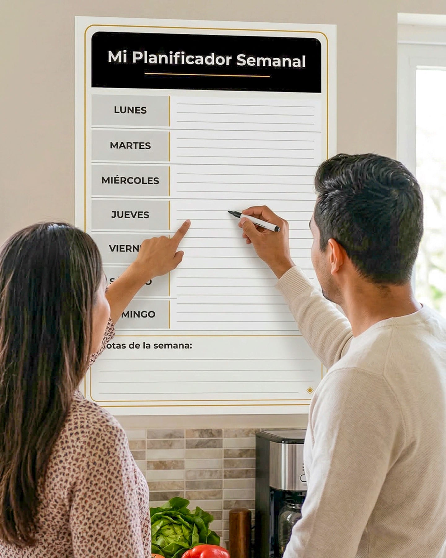Mi Planificador Semanal – Organizador de Pared Reutilizable