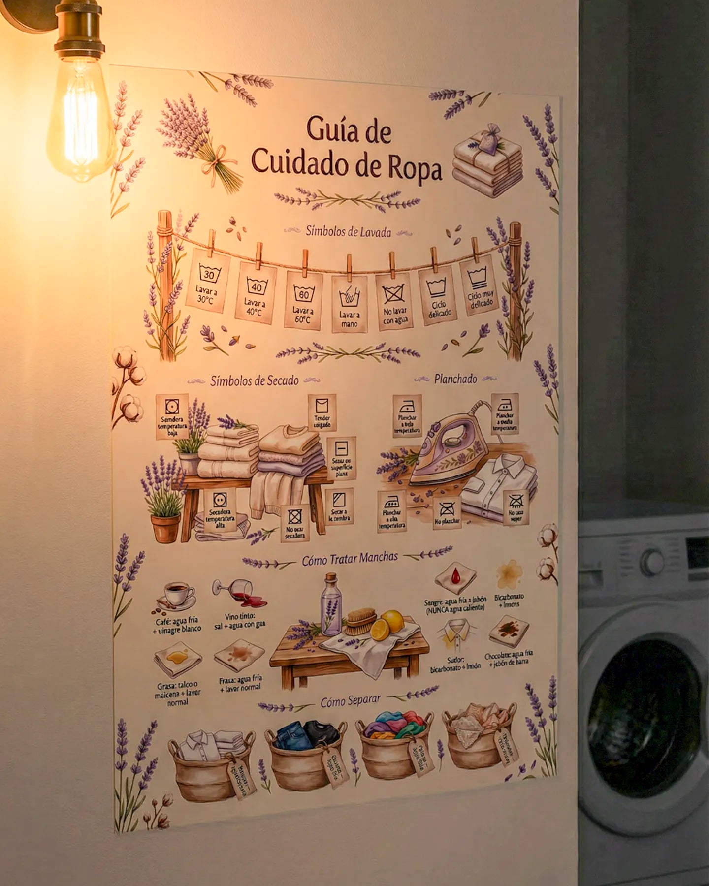 Guía de Cuidado de Ropa – Mural de Lavandería