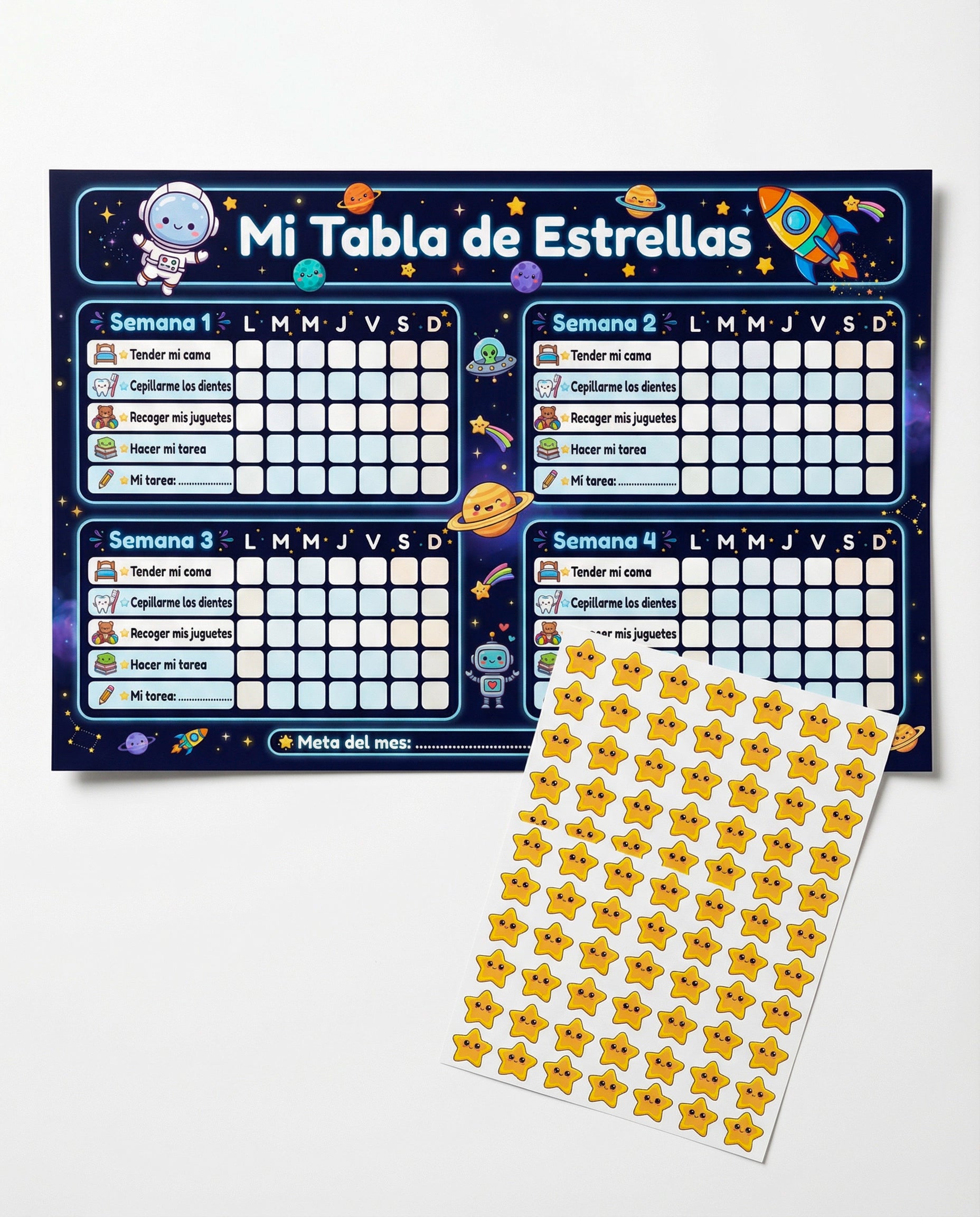 Mi Tabla de Estrellas – Tablero de Rutinas Infantil para Niños