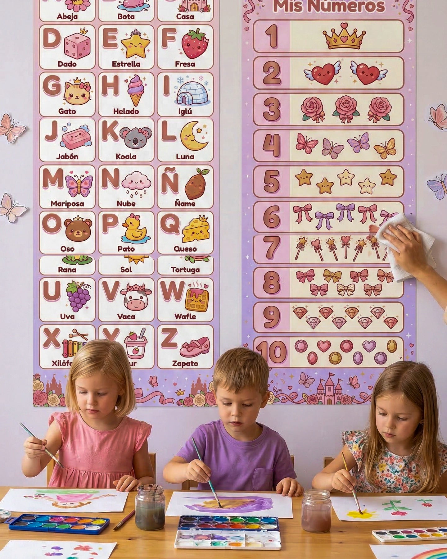 Mi Abecedario y Mis Números – Mural Educativo para Niñas