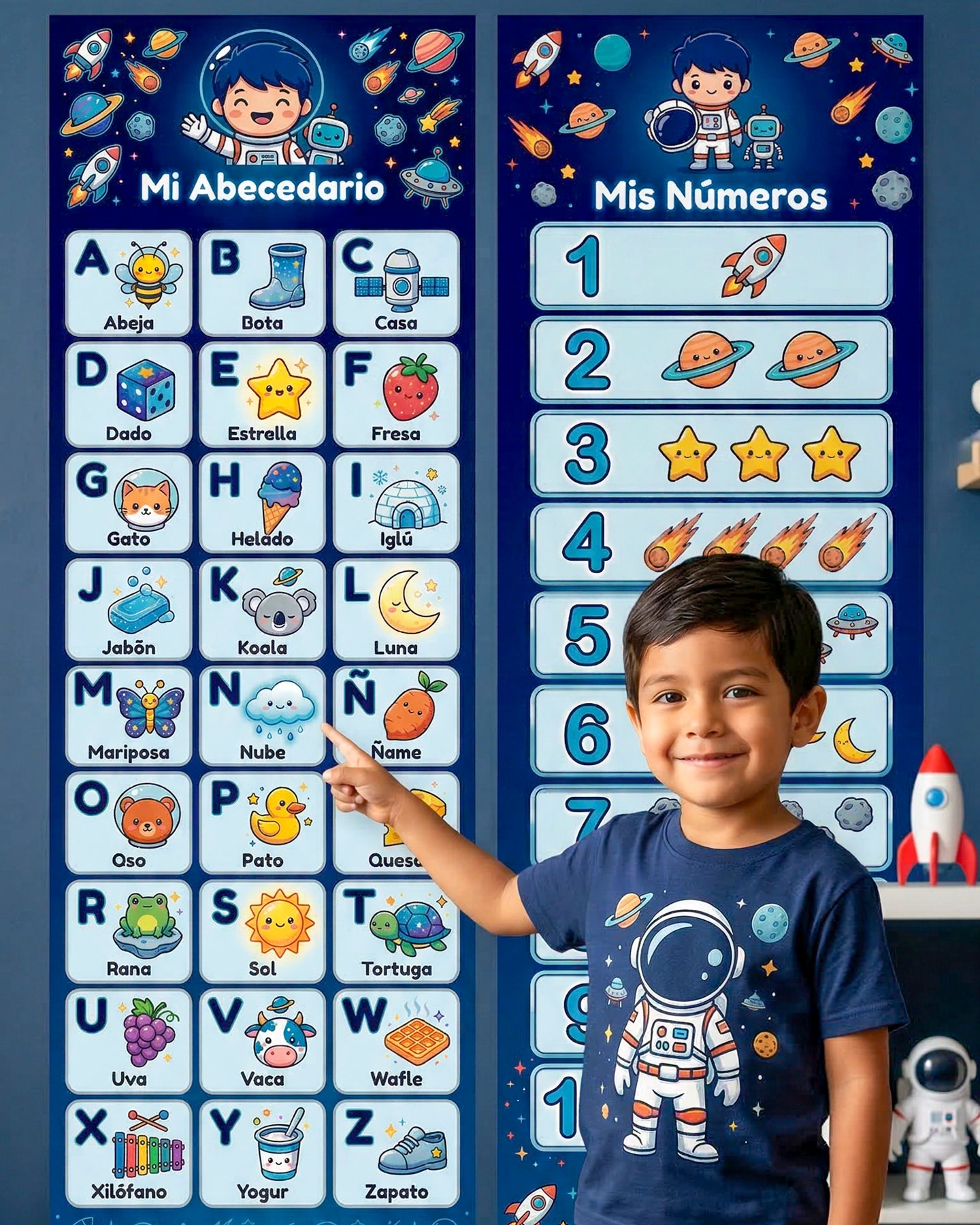 Mi Abecedario y Mis Números – Mural Educativo para Niños