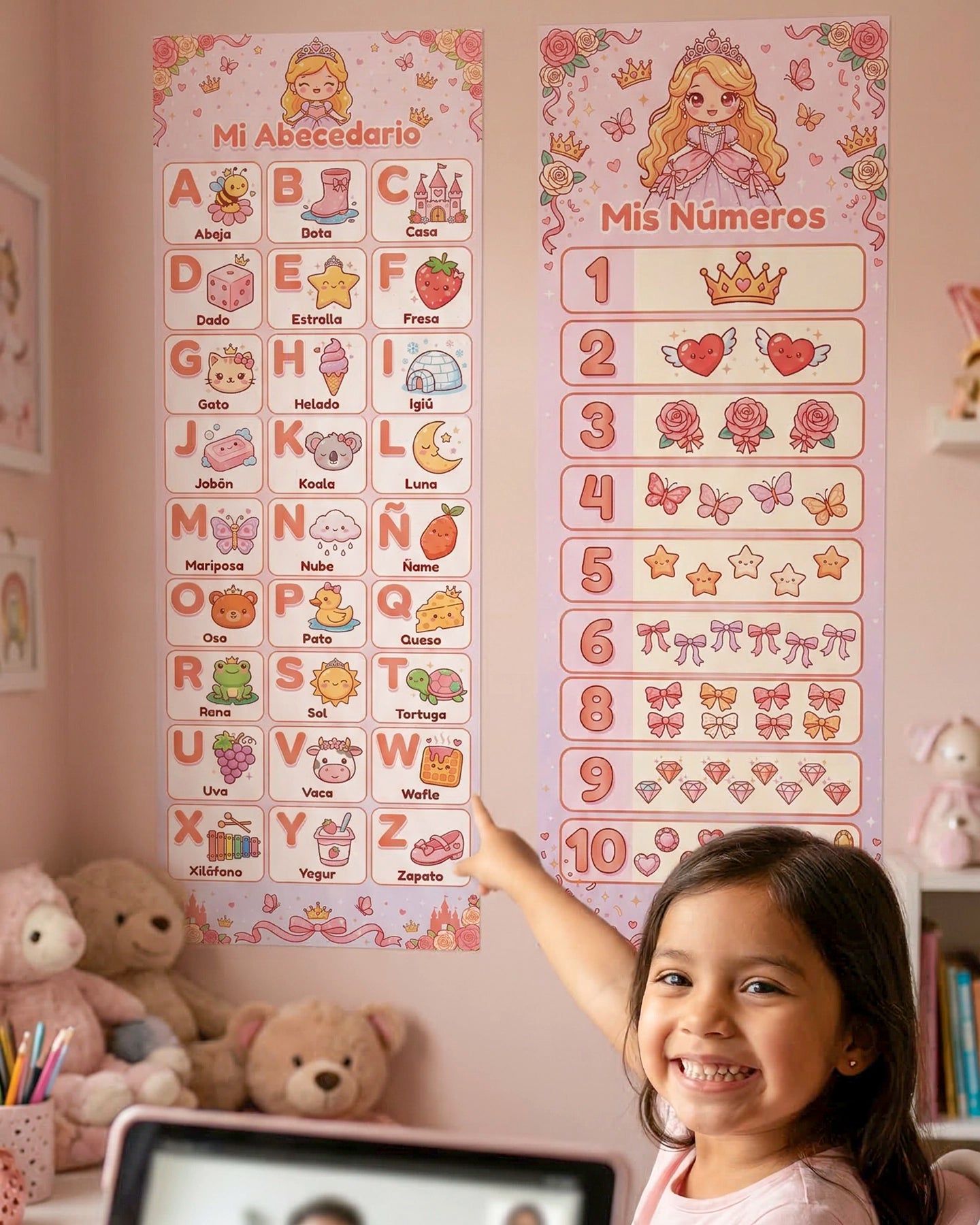 Mi Abecedario y Mis Números – Mural Educativo para Niñas