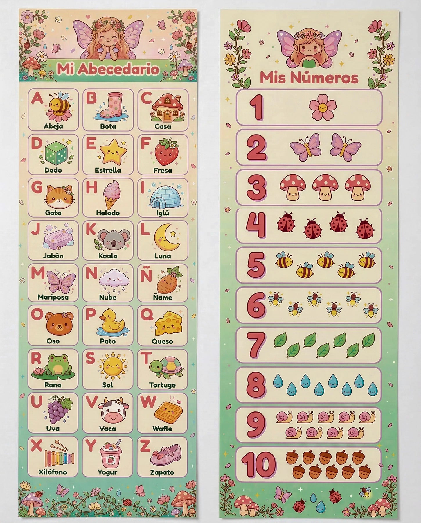 Mi Abecedario y Mis Números – Mural Educativo para Niñas