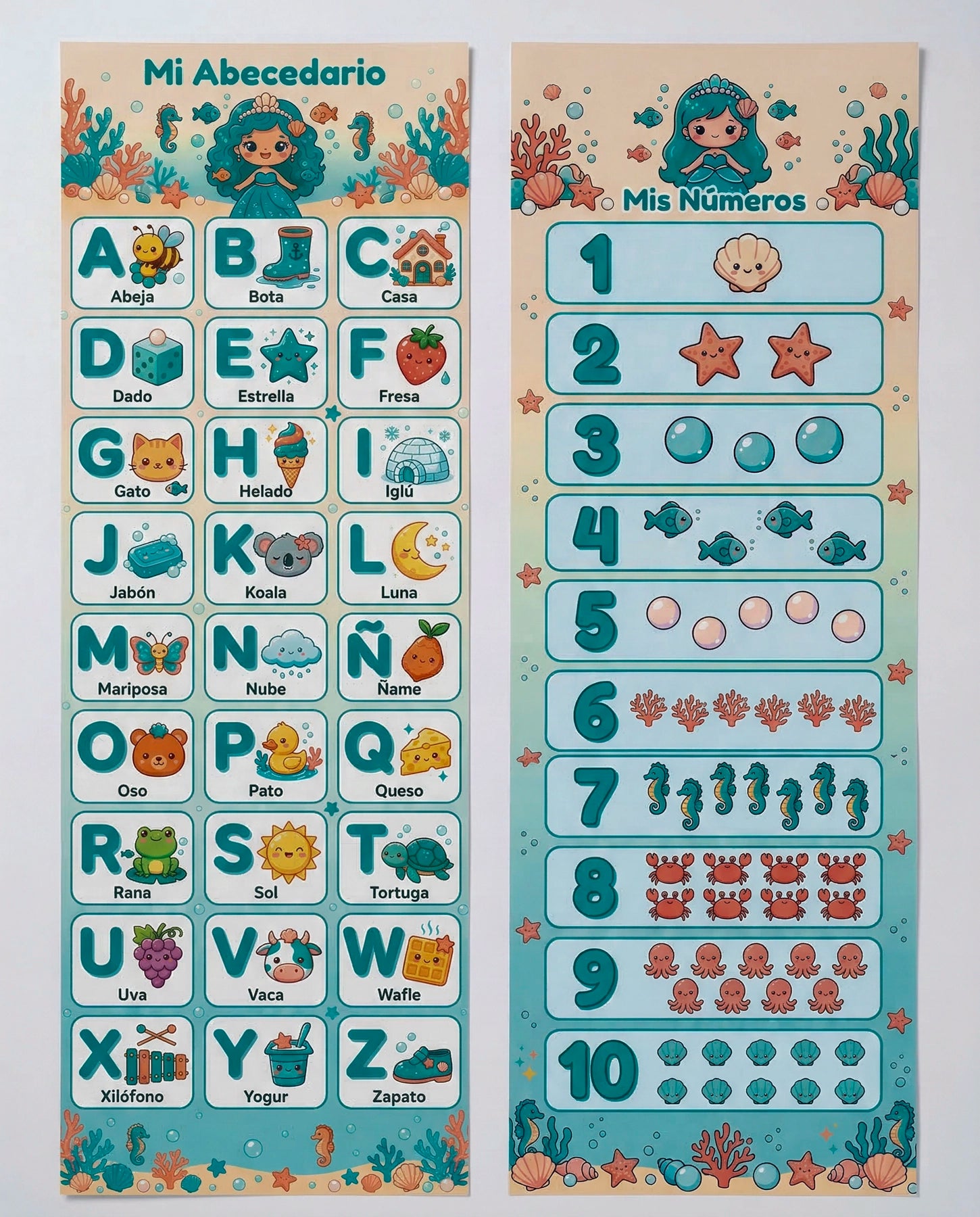 Mi Abecedario y Mis Números – Mural Educativo para Niñas