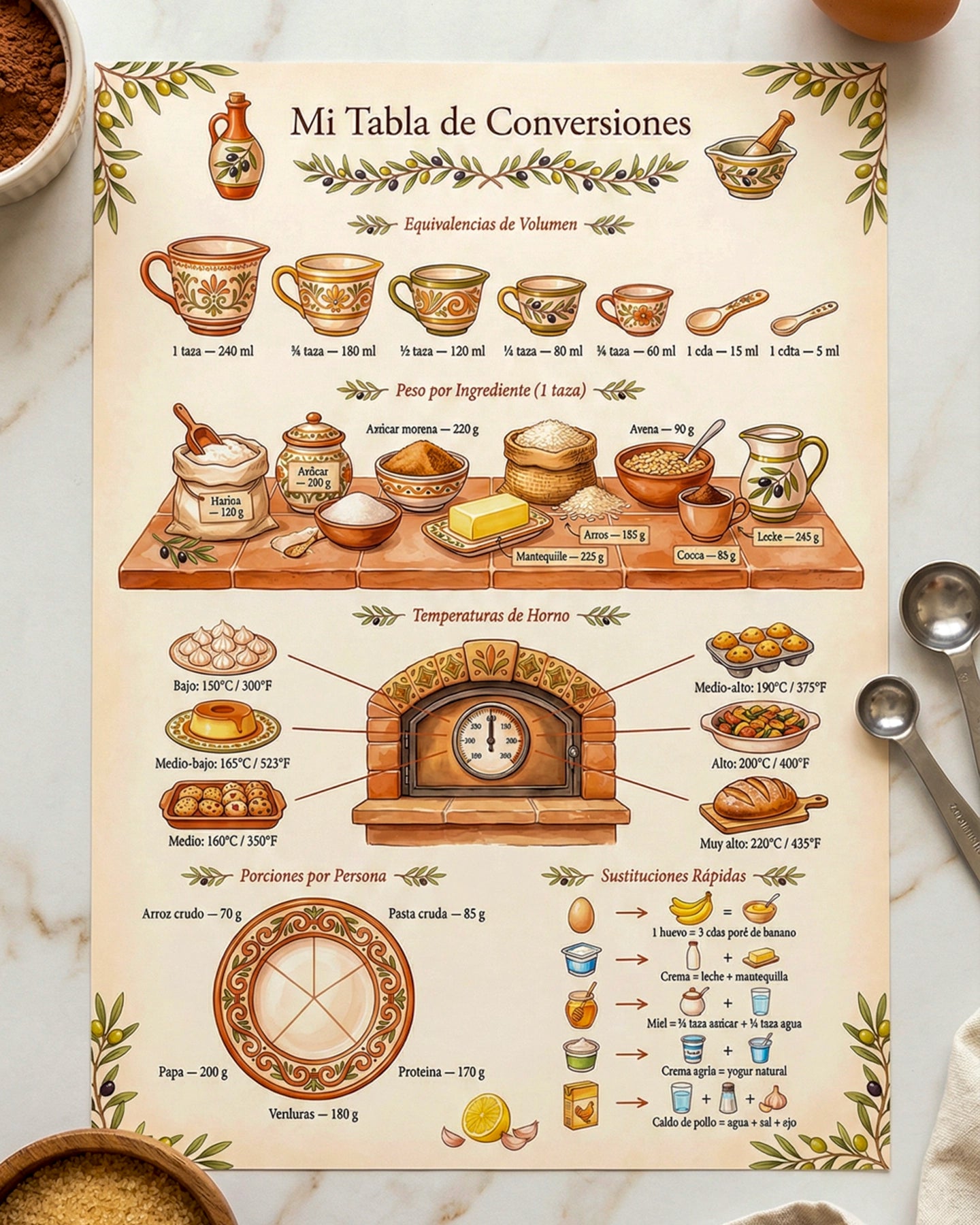 Mi Tabla de Conversiones – Arte de Cocina