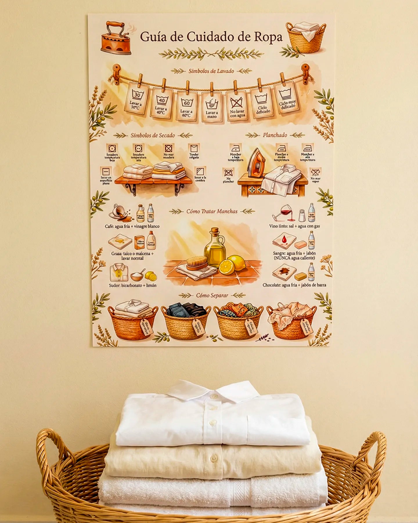 Guía de Cuidado de Ropa – Mural de Lavandería
