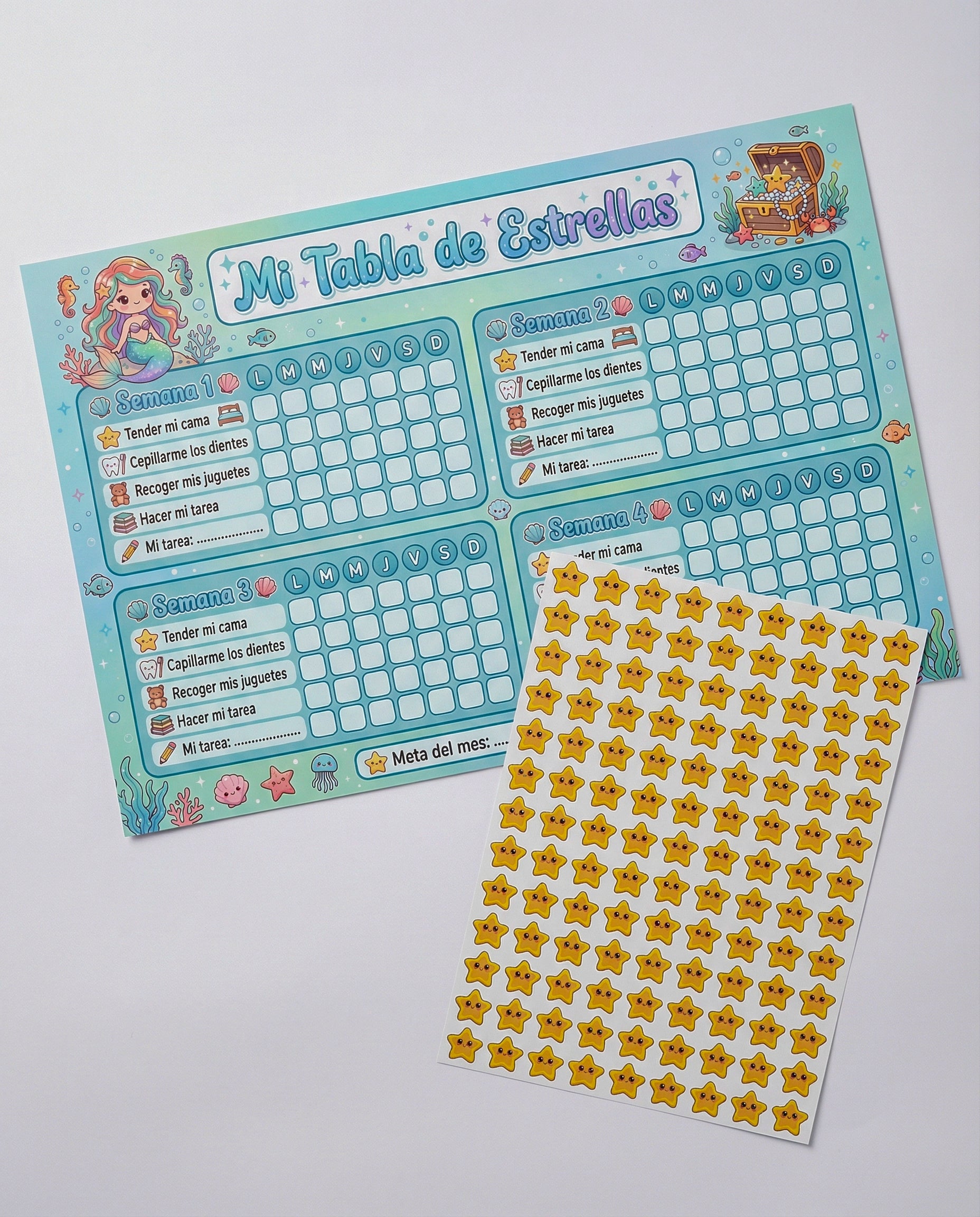 Mi Tabla de Estrellas – Tablero de Rutinas Infantil para Niñas