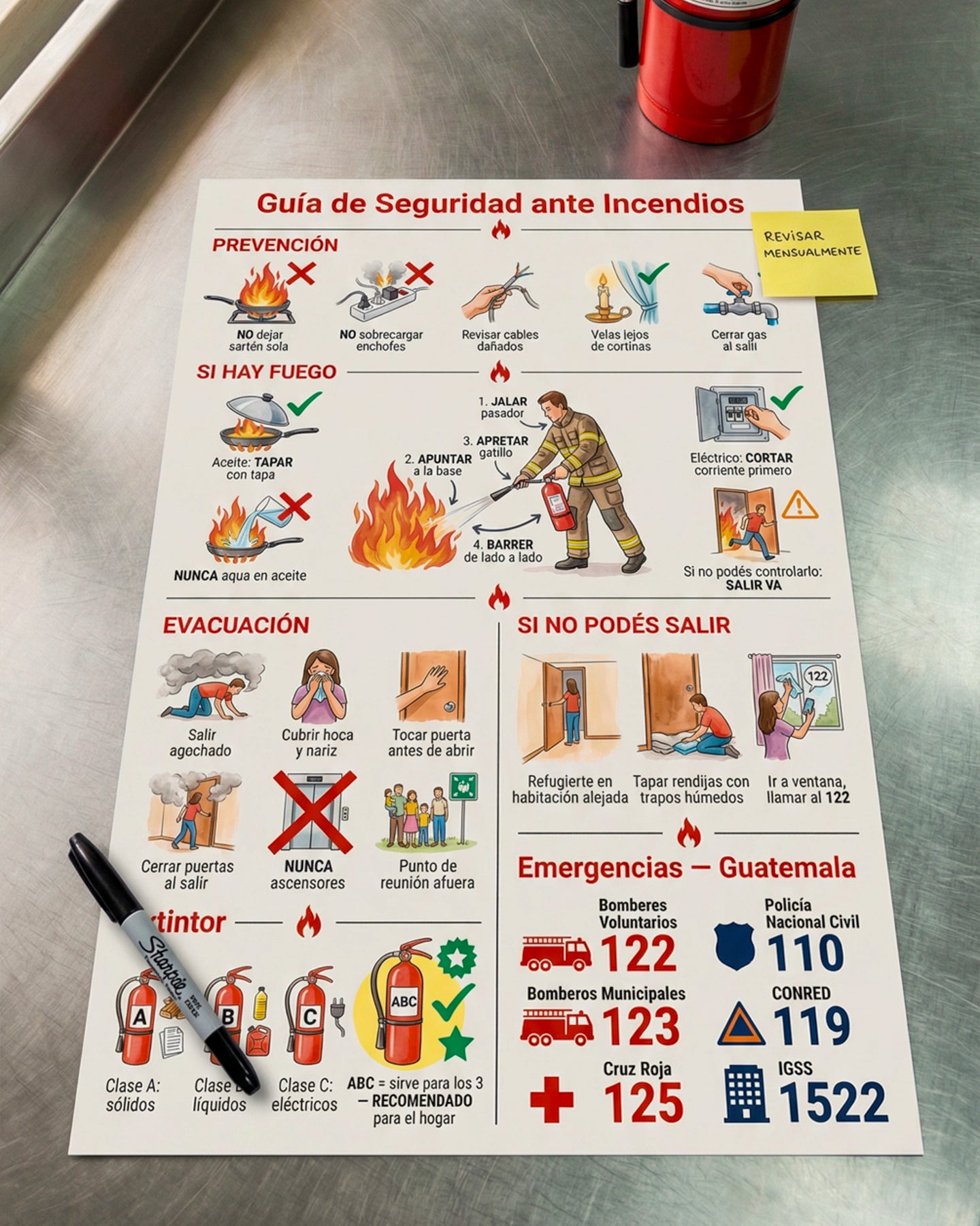 Guía de Seguridad ante Incendios – Mural de Emergencia