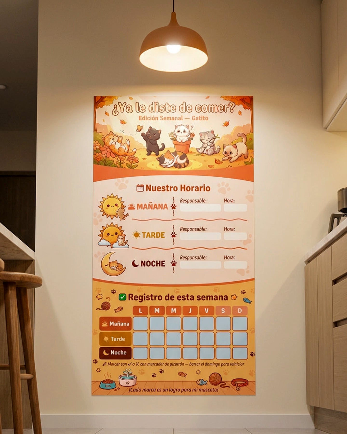 ¿Ya le diste de comer? – Horario Semanal para Gatos