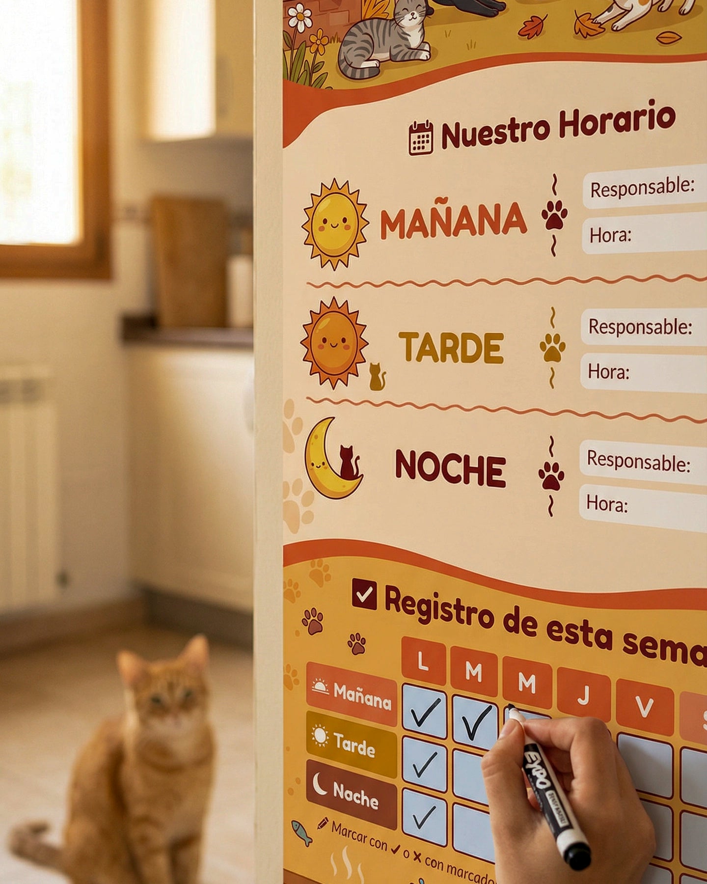 ¿Ya le diste de comer? – Horario Semanal para Gatos