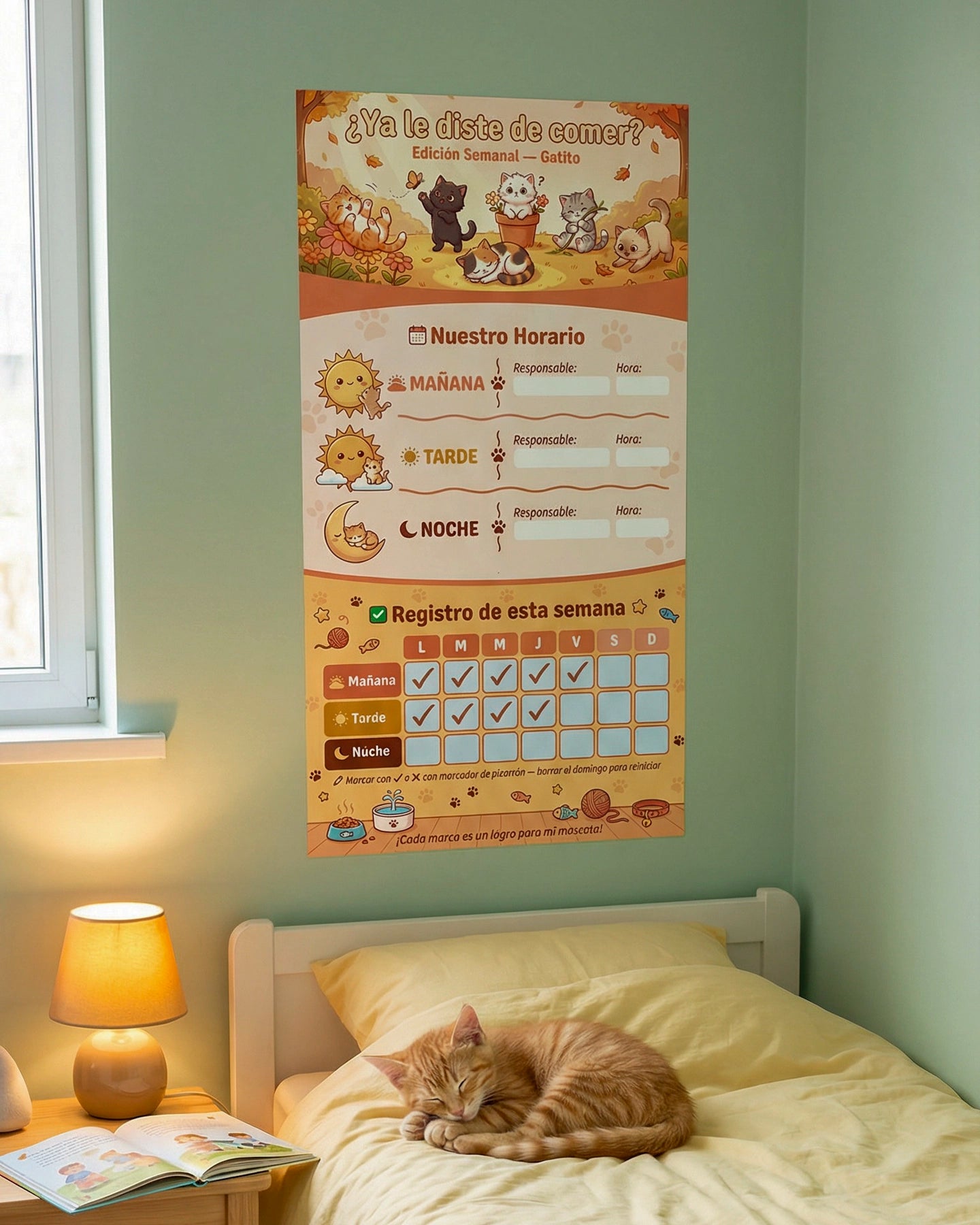 ¿Ya le diste de comer? – Horario Semanal para Gatos