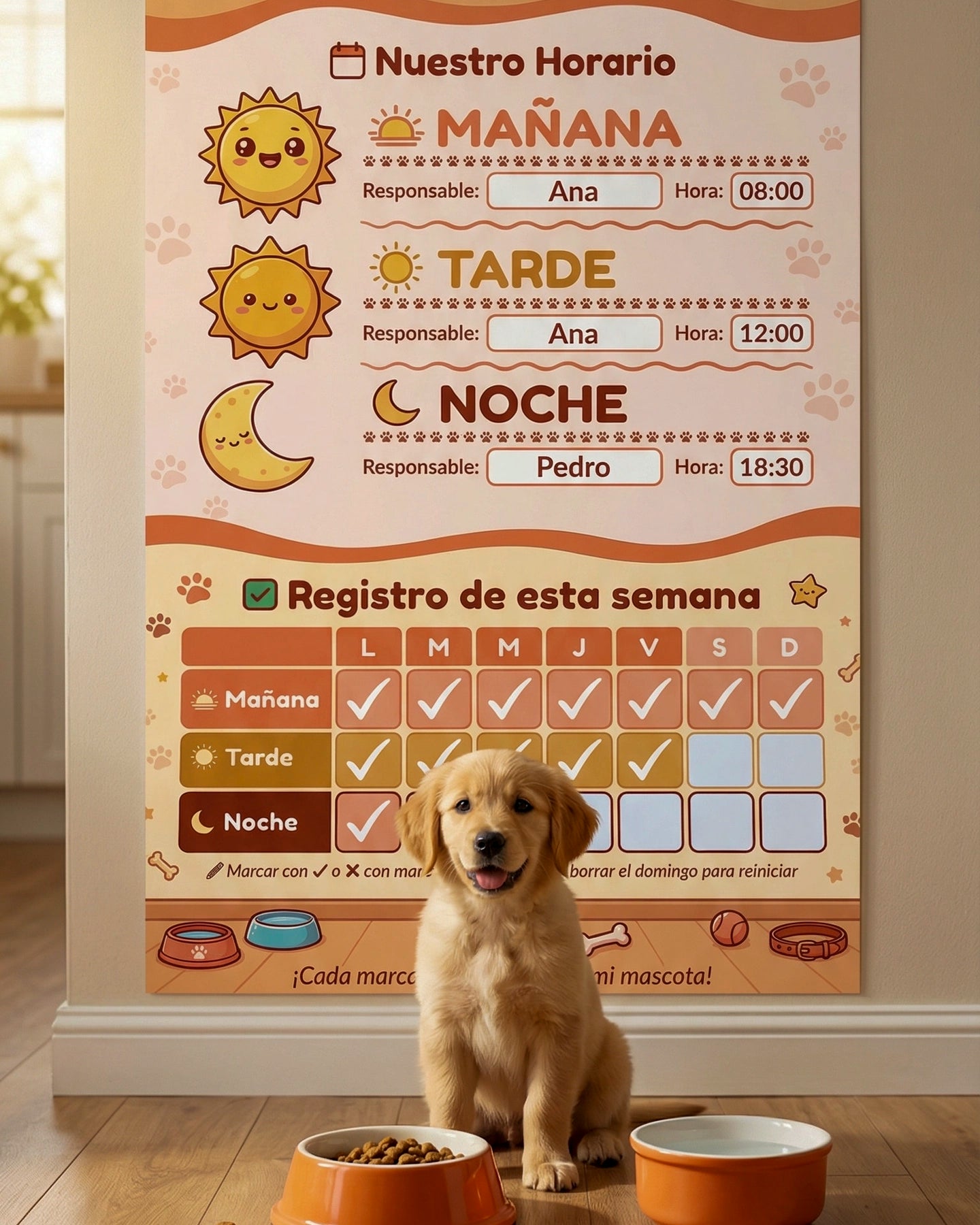 ¿Ya le diste de comer? – Horario Semanal para Perros