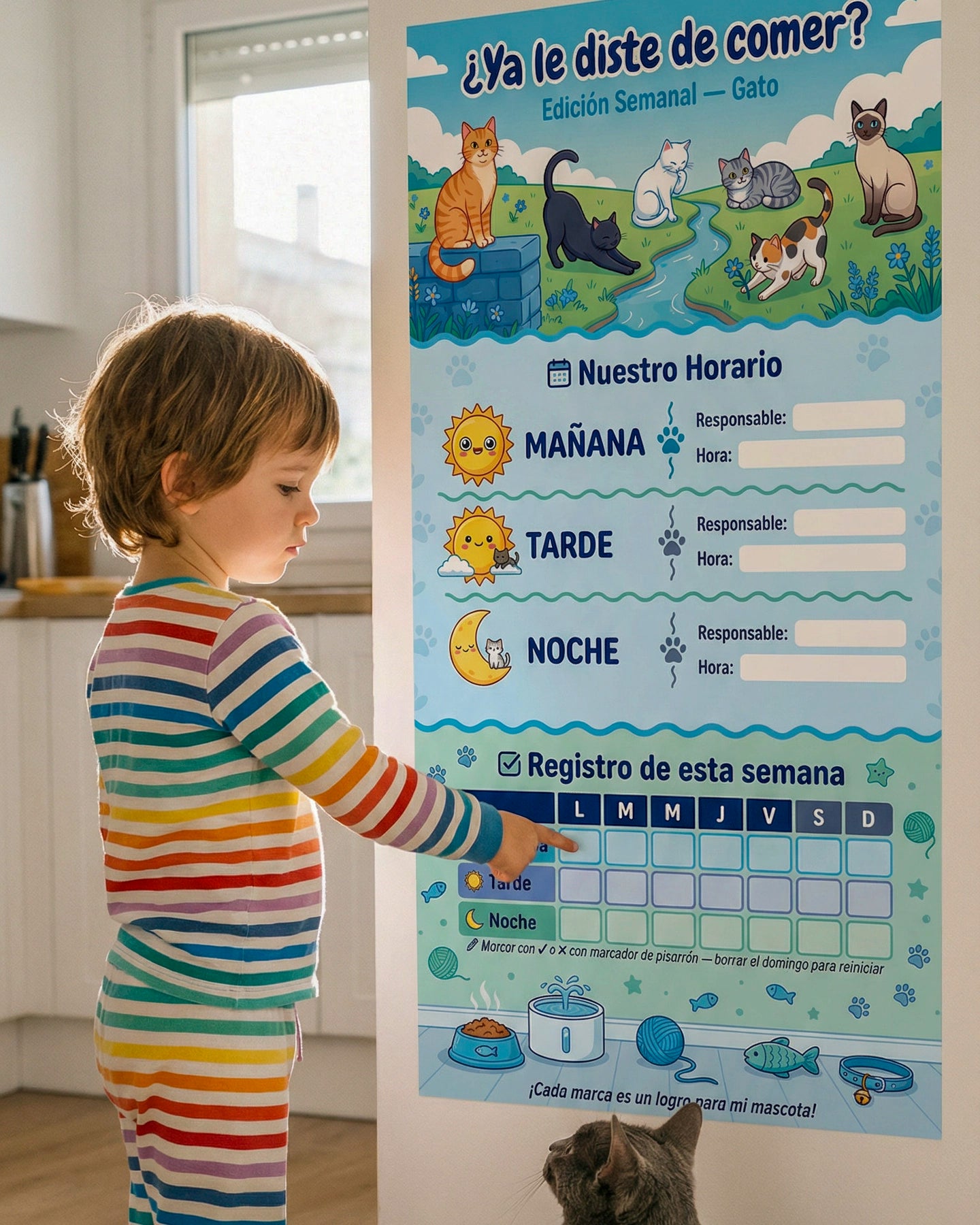 ¿Ya le diste de comer? – Horario Semanal para Gatos