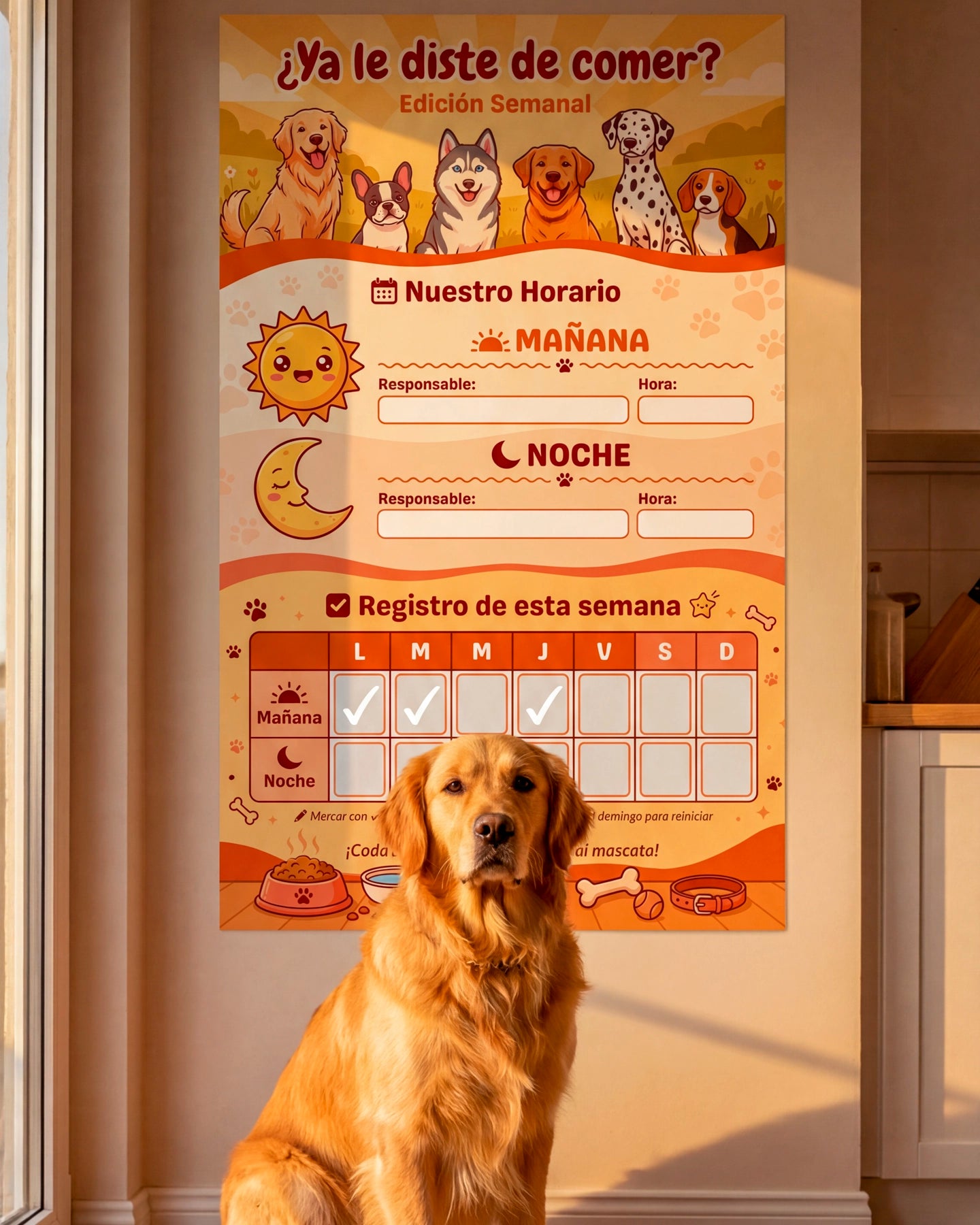 ¿Ya le diste de comer? – Horario Semanal para Perros