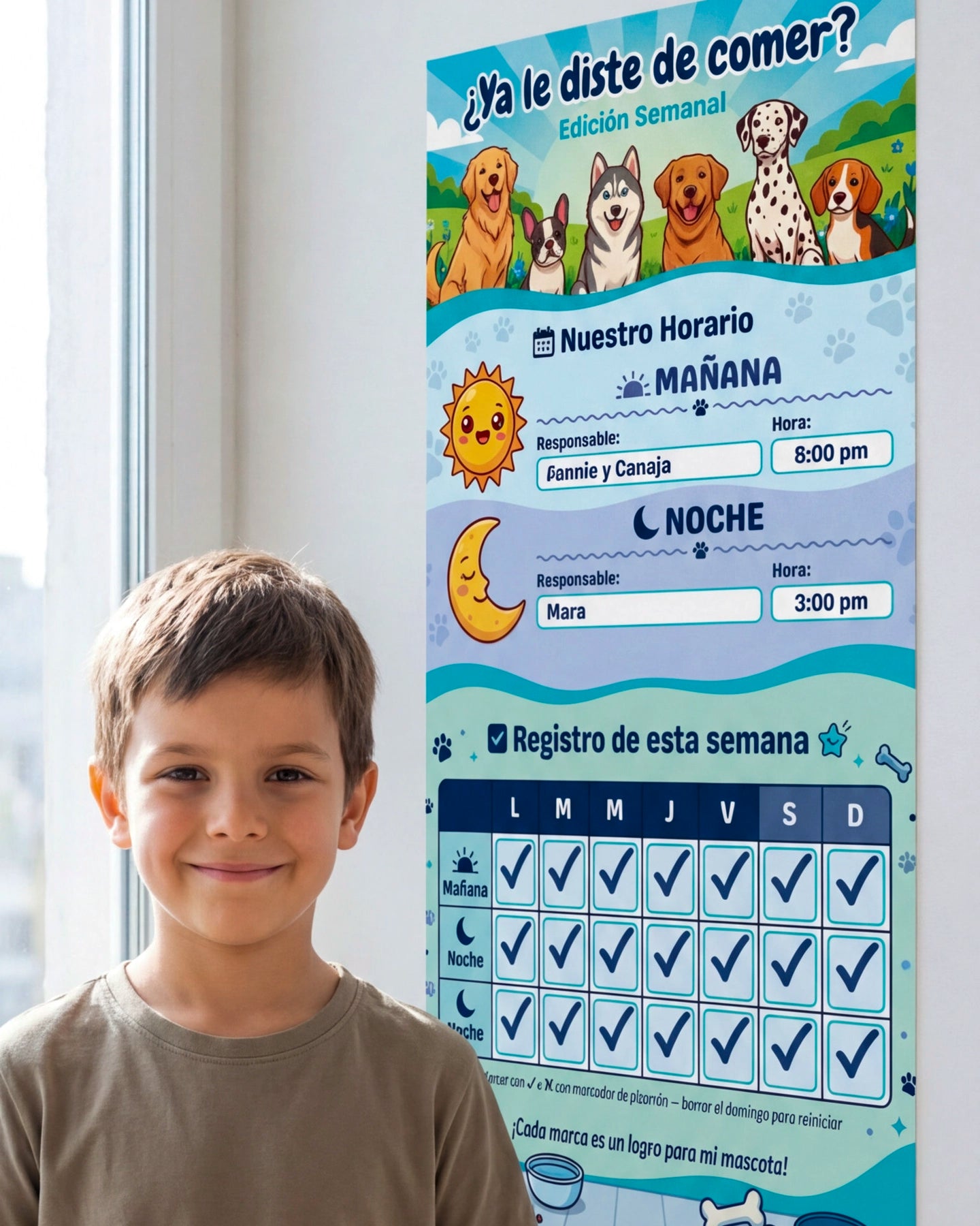 ¿Ya le diste de comer? – Horario Semanal para Perros