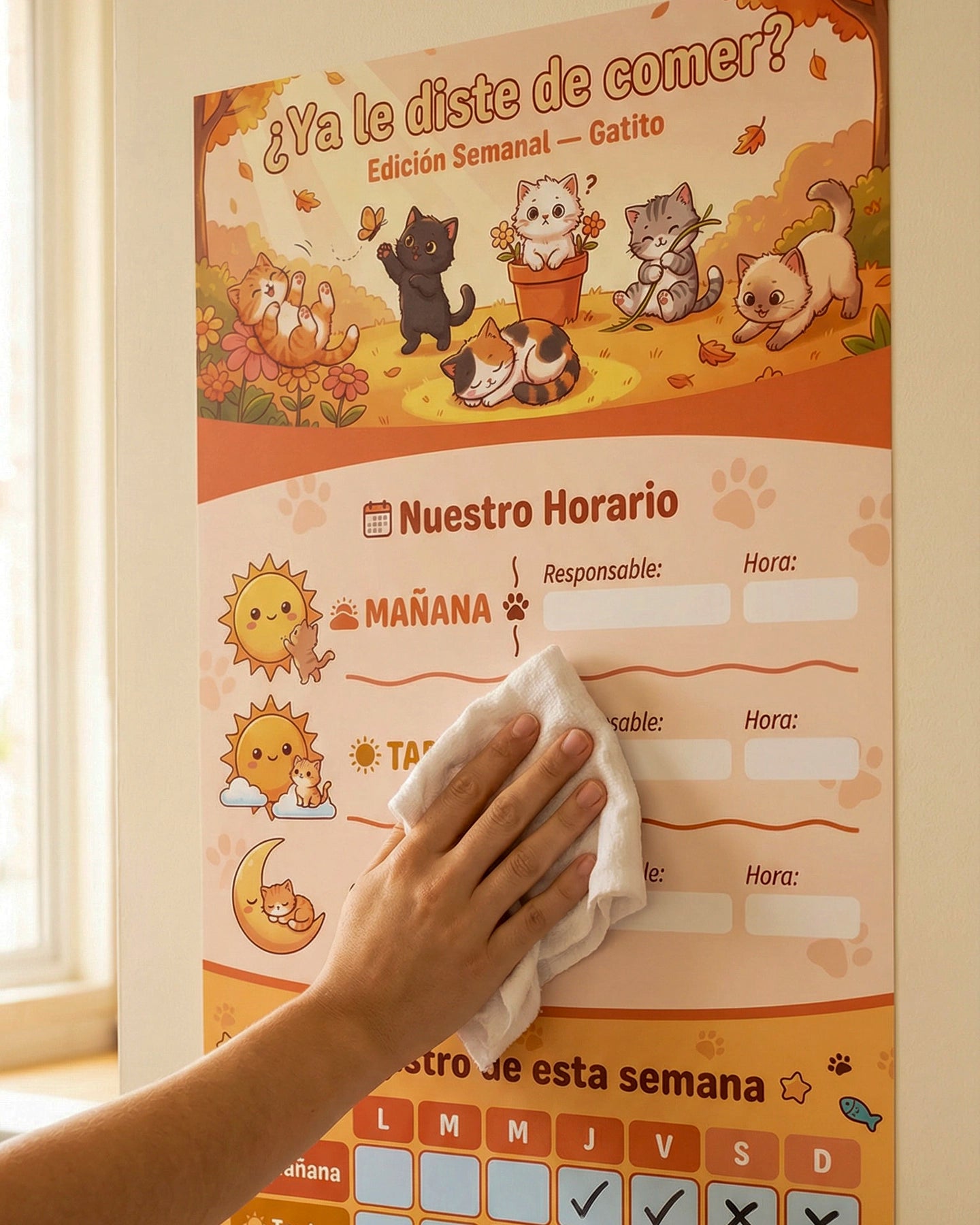 ¿Ya le diste de comer? – Horario Semanal para Gatos