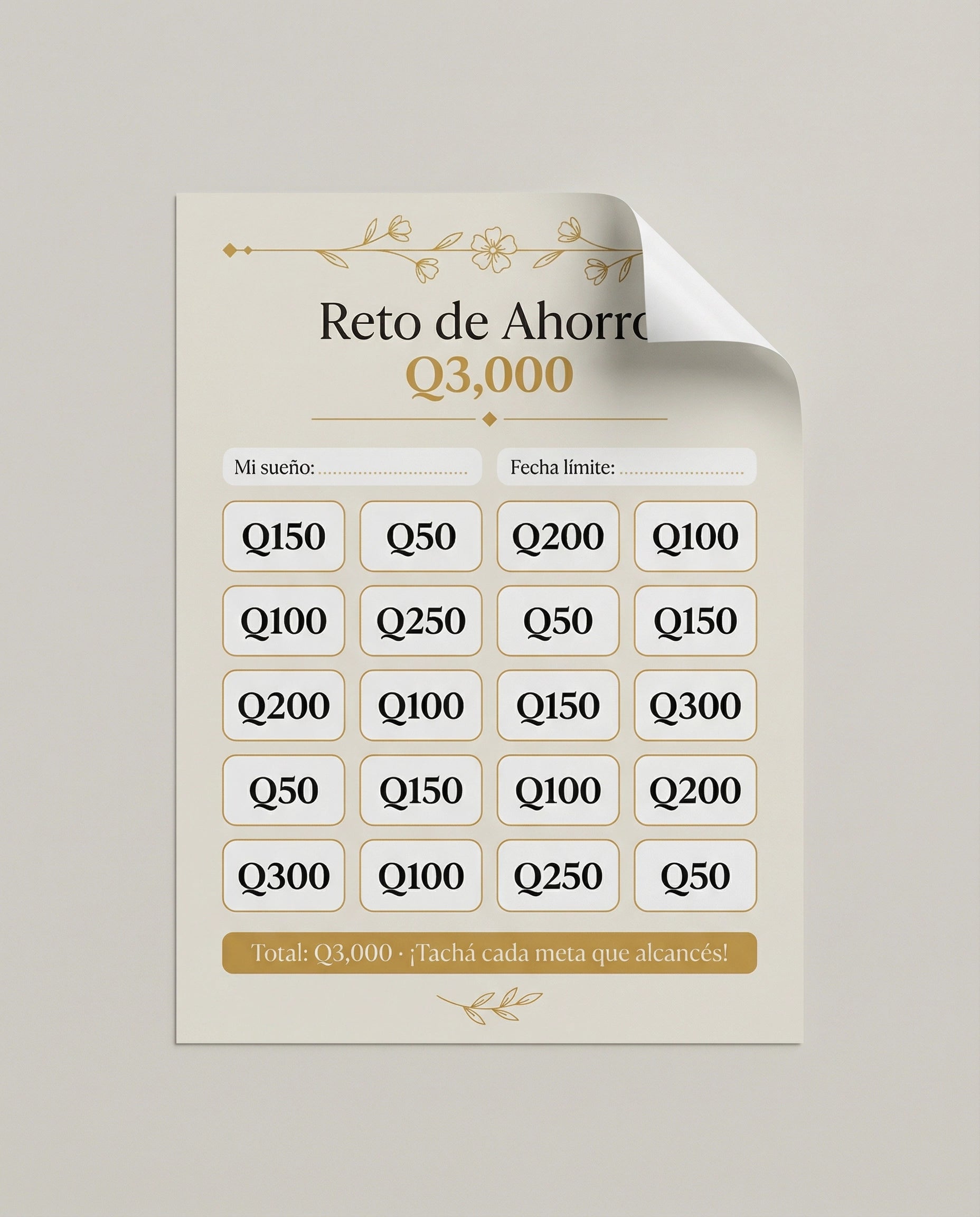 Mi Meta de Ahorro – Reto de Q3,000