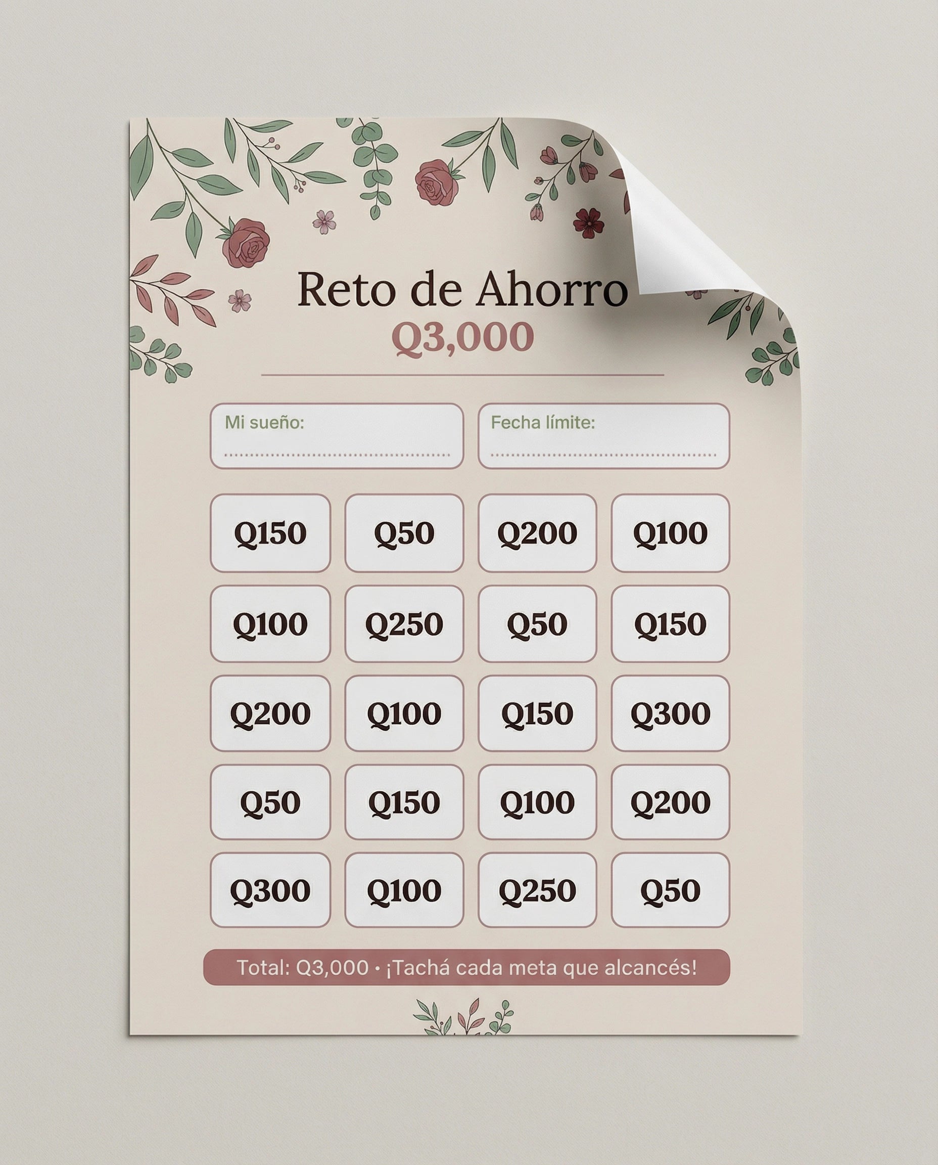 Mi Meta de Ahorro – Reto de Q3,000
