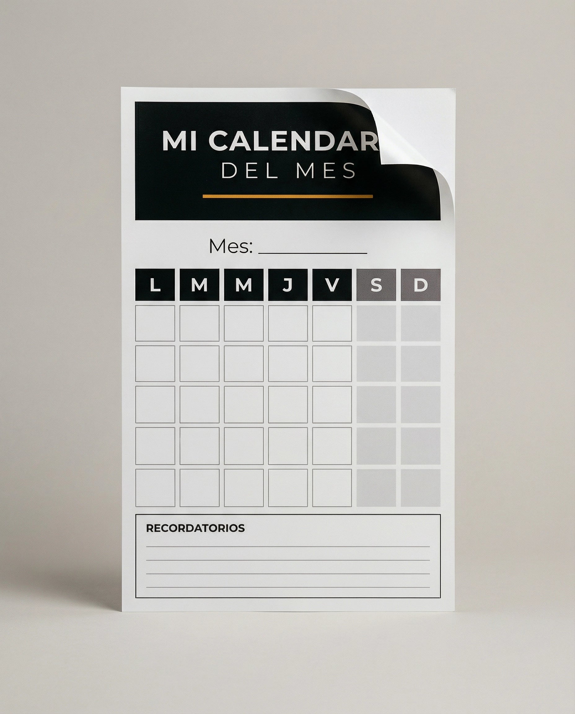Mi Calendario del Mes – Organizador de Pared Reutilizable